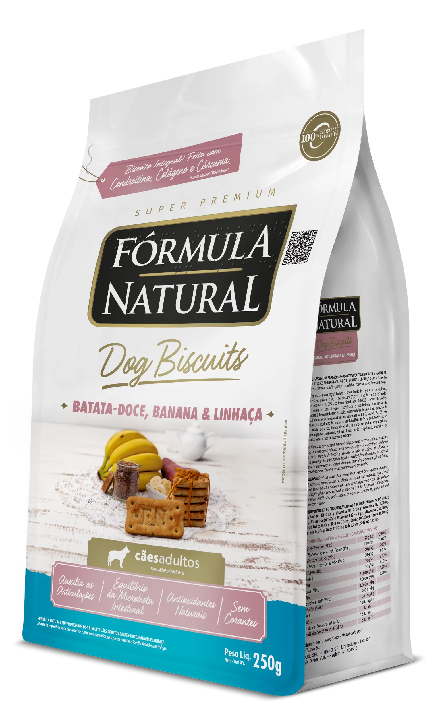Fórmula Natural Dog Biscuits Batata Doce, Banana e Linhaça Cães Adultos