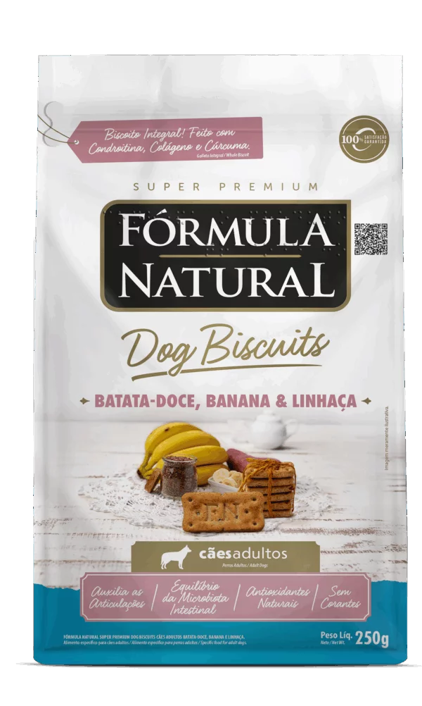Fórmula Natural Dog Biscuits Batata Doce, Banana e Linhaça Cães Adultos