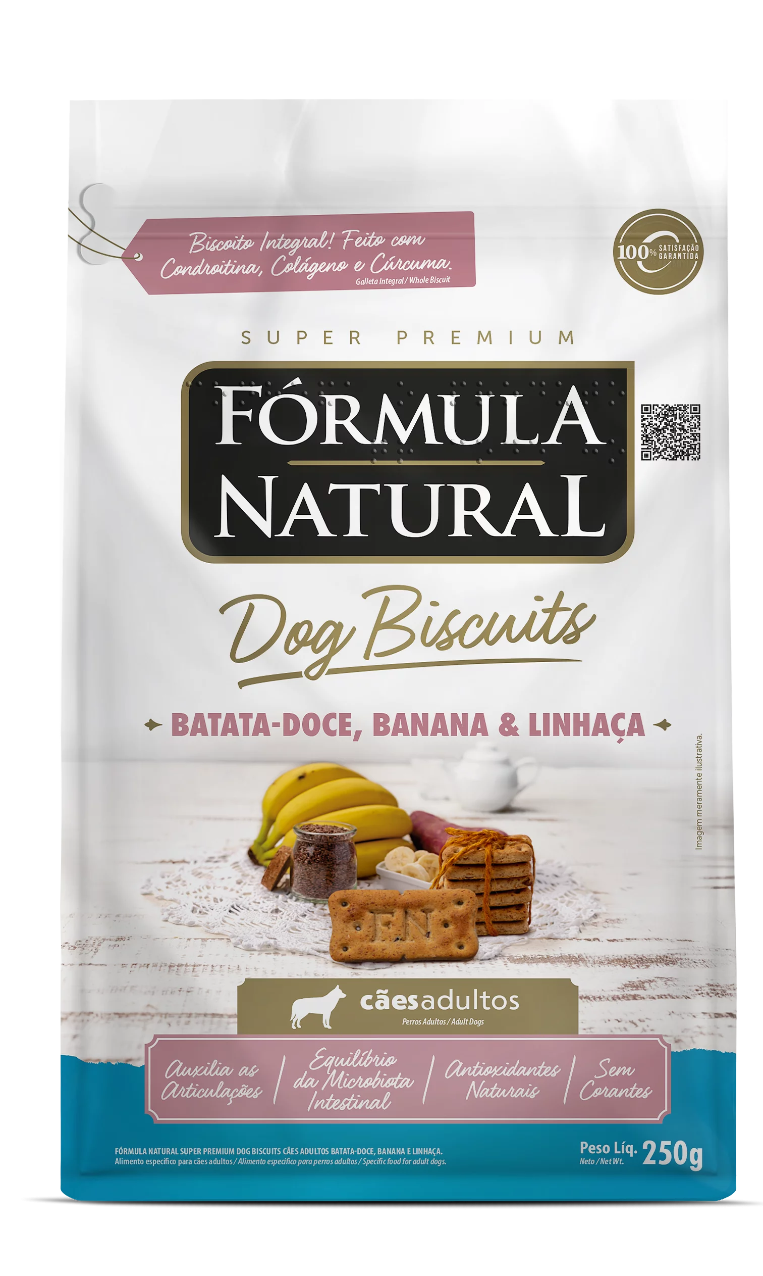 Fórmula Natural Dog Biscuits Batata Doce, Banana e Linhaça Cães Adultos