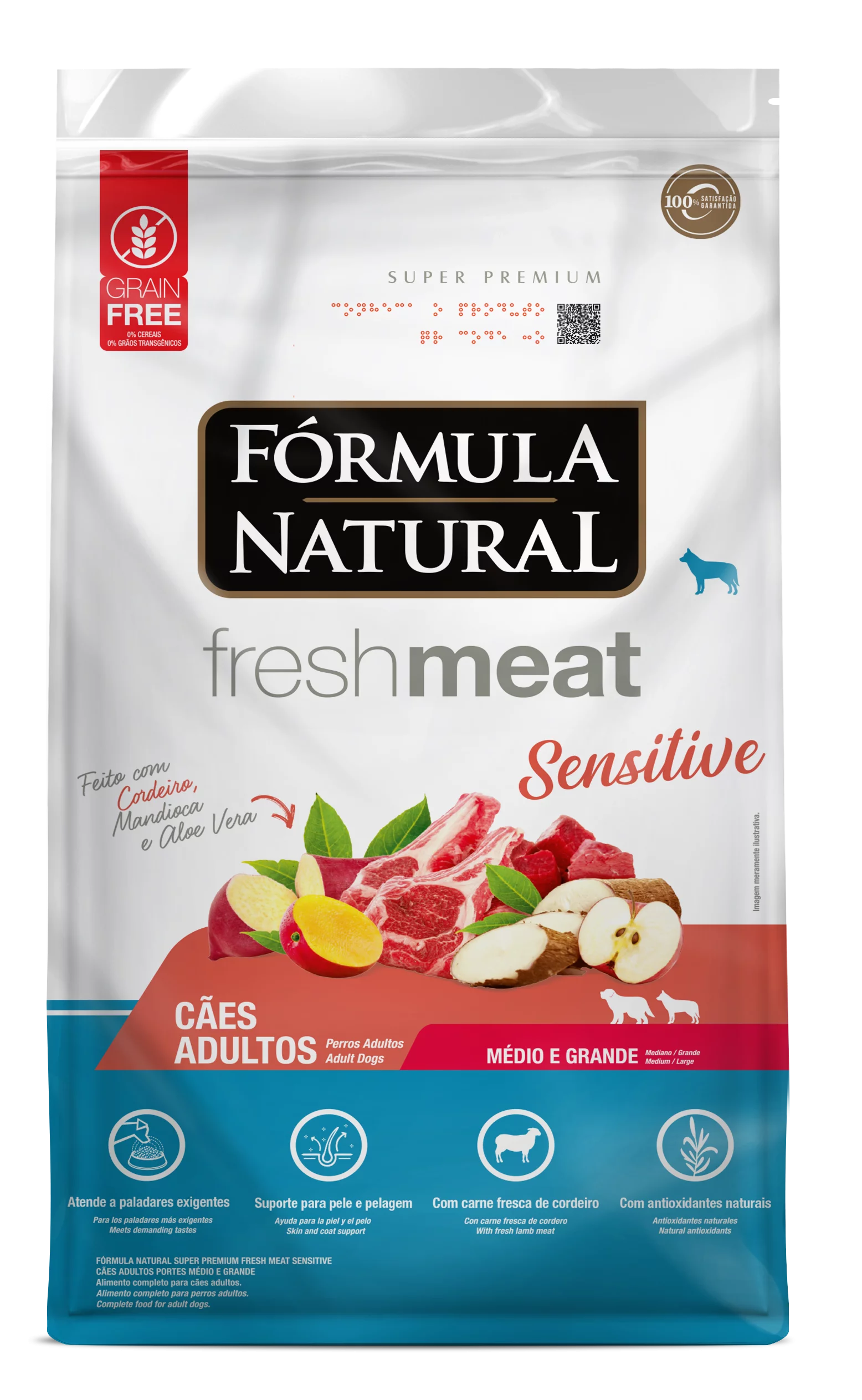 Fórmula Natural Fresh Meat Sensitive Cães Adultos Portes Médio e Grande