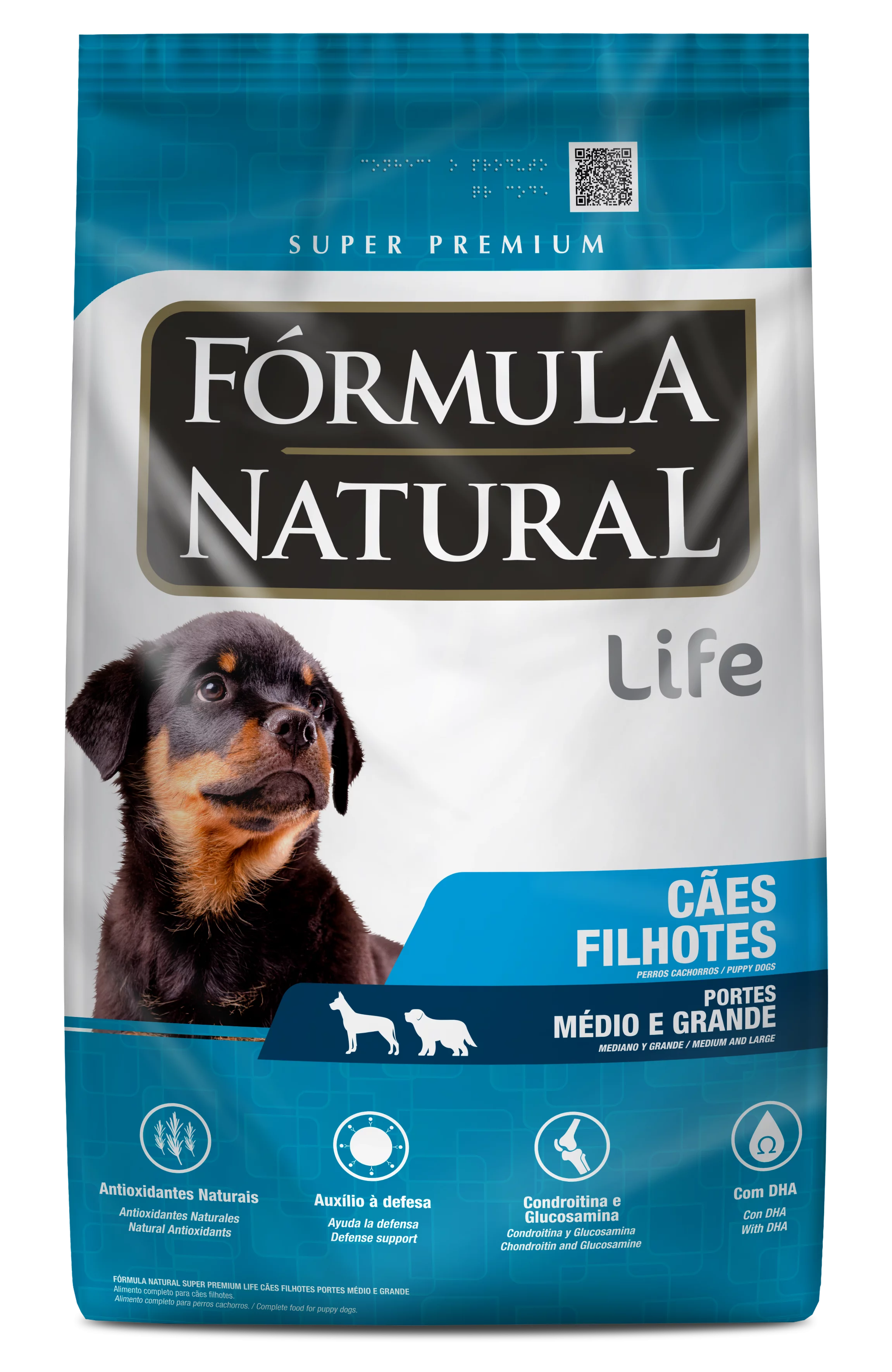 Fórmula Natural Super Premium Life Cães Filhotes Portes Médio e Grande