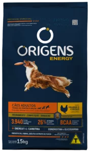 Origens Premium Especial Energy Cães Adultos Sabor Frango e Cereais